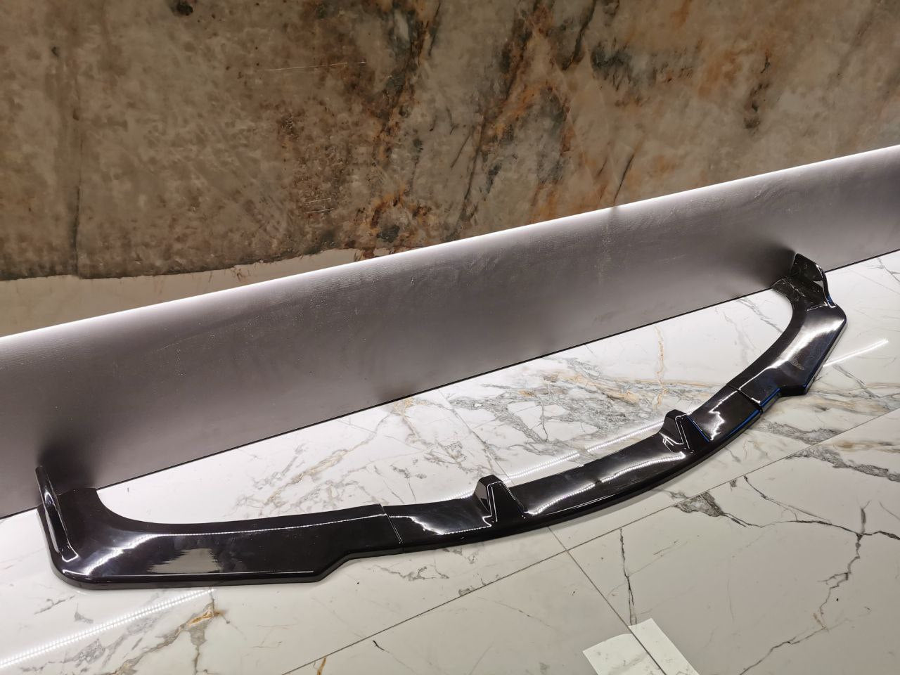 SPLITTER 3 PEZZI ADATTO PER BMW SERIE 3 E90 E91 2008-2013 STANDARD NERO LUCIDO