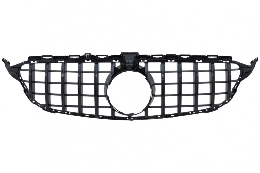 GRIGLIA ADATTA PER MERCEDES CLASSE C W205 2015-2018 NERO LUCIDO SENZA CAMERA GT