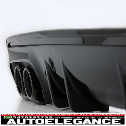 Diffusore del paraurti posteriore con terminali di scarico adatti per mercedes classe c w205 s205 sport line (2014-2020) c43 design night package