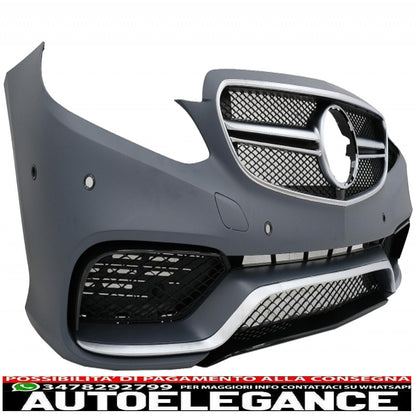 paraurti anteriore con diffusore posteriore e terminale di scarico nero adatto per mercedes classe e w212 facelift (2013-2016) solo design e65 paraurti standard