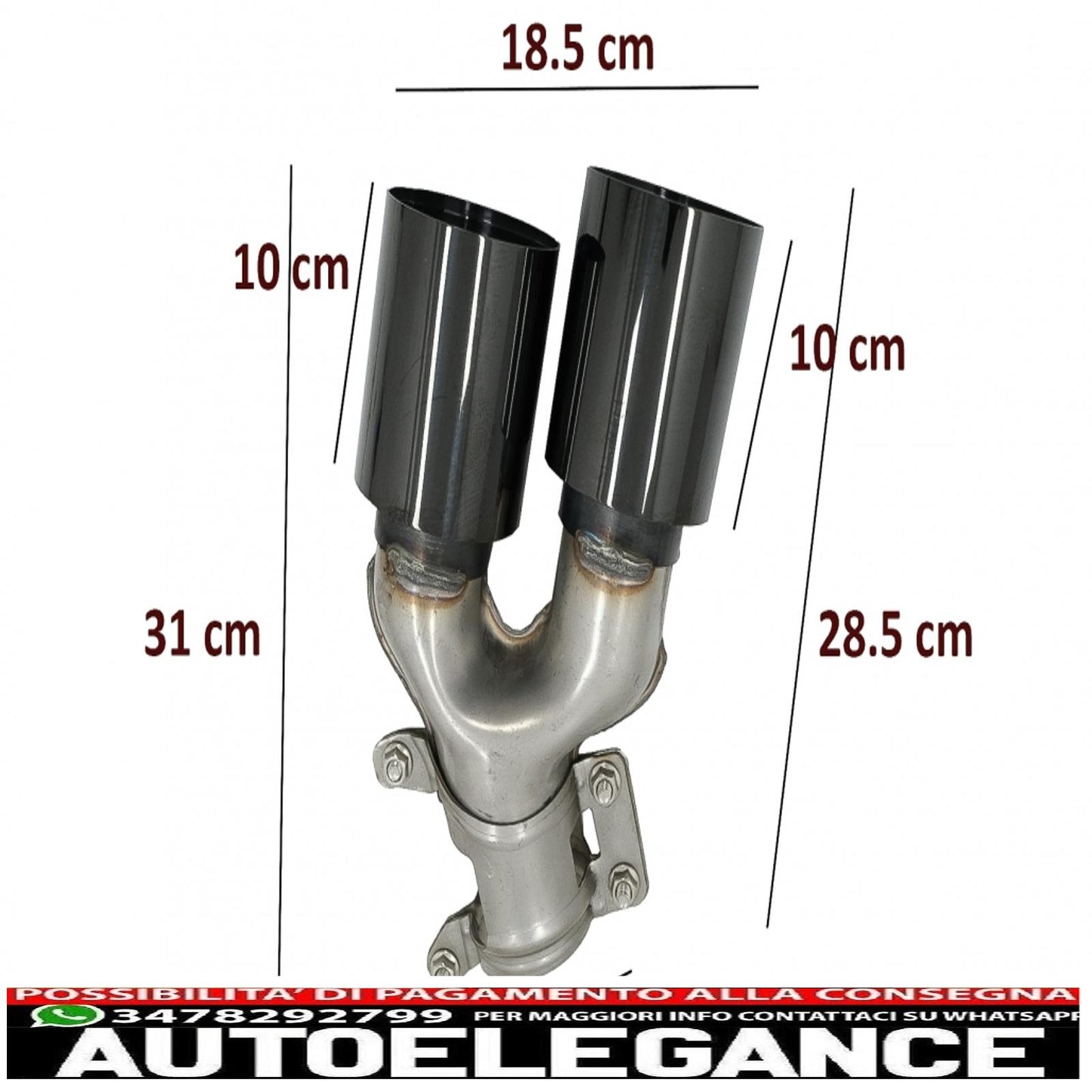 Punte marmitta di scarico adatte per bmw serie 5 g30 g31 g38 (2016-2020) serie 6 g32 (2016-2020) 540i design nero