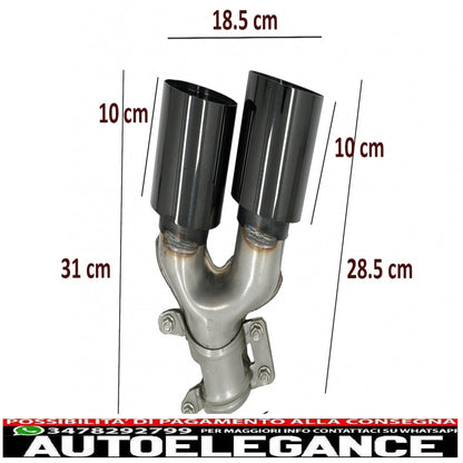 Punte marmitta di scarico adatte per bmw serie 5 g30 g31 g38 (2016-2020) serie 6 g32 (2016-2020) 540i design nero