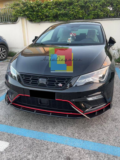 SPLITTER ADATTO PER SEAT LEON 5F FL 2017-2020 FR LOOK NERO LUCID DESIGN SPORTIVO