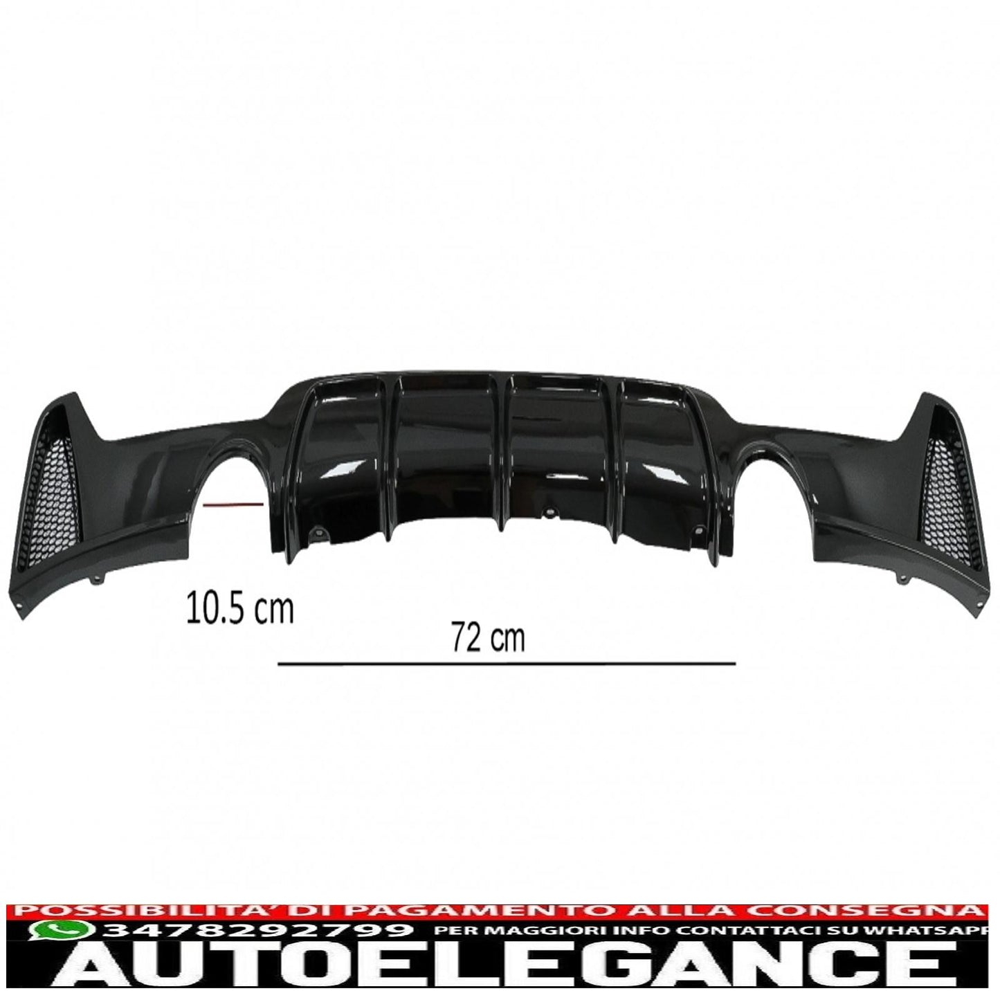 diffusore paraurti posteriore adatto per bmw serie 4 f32 f33 f36 (2013-2019) coupe cabrio m design doppia uscita singola nero pianoforte