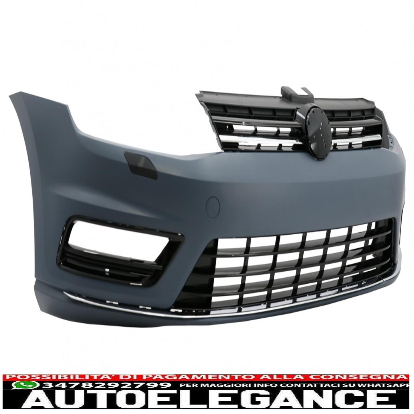 complete body kit suitable for vw golf 7 vii 2012-2017 r-line look with 3d led headlights drl cornering lights silver