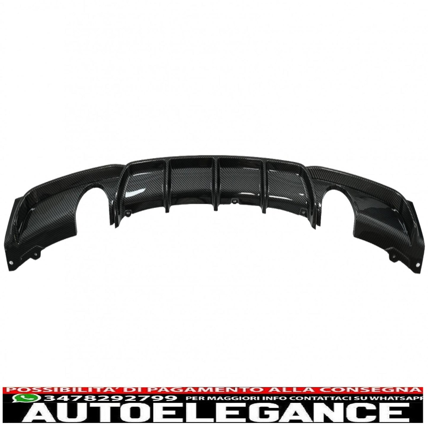 paraurti posteriore spoiler mantovana diffusore doppia uscita per scarico singolo adatto per bmw serie 3 f30 f31 (2011-2019) m performance design rivestimento in pellicola di carbonio