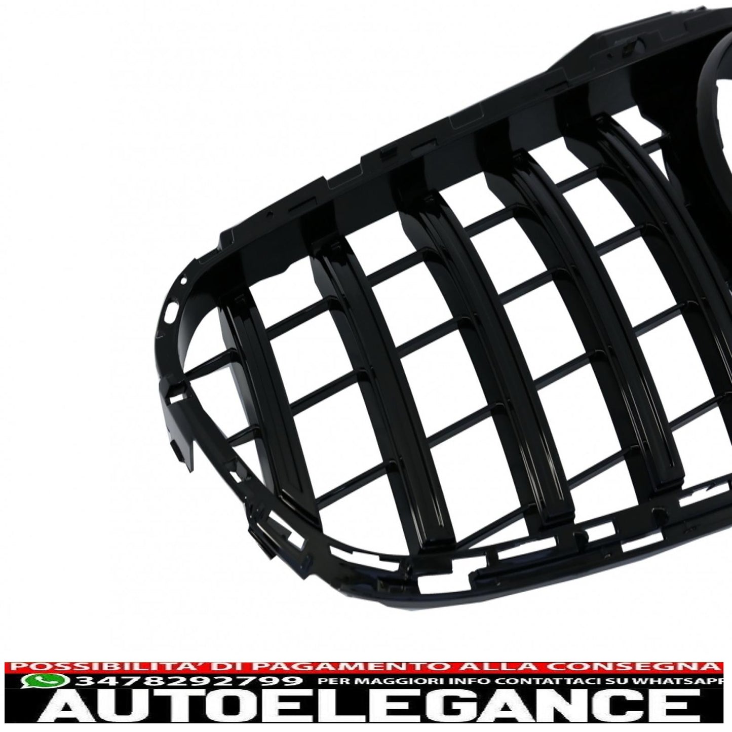 central grille suitable for mercedes e class w212 s212 facelift (2013-2016) gt-r design panamericana full piano black