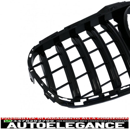 central grille suitable for mercedes e class w212 s212 facelift (2013-2016) gt-r design panamericana full piano black