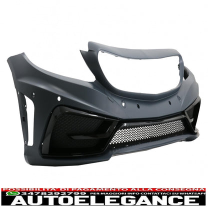Paraurti anteriore con diffusore doppia uscita e terminali di scarico adatti per mercedes classe c a205 cabriolet c205 coupe (2014-2019)