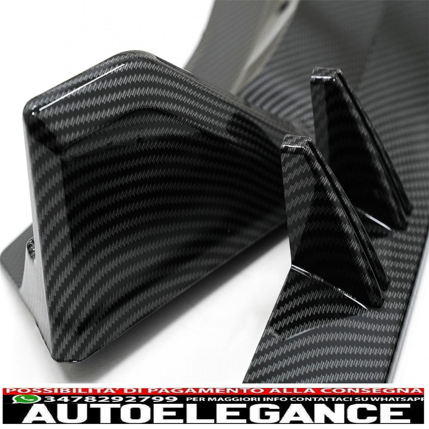 Spoiler aggiuntivo per paraurti anteriore adatto per audi a4 b9 8w s-line (2016-2018) carbon look