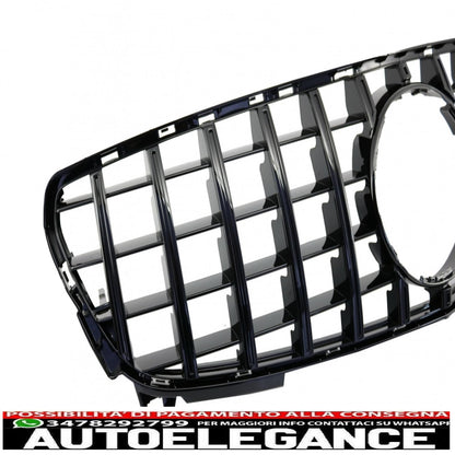 central grille suitable for mercedes a-class w176 restyling (09.2015-2018) a45 gt-r design panamericana all black