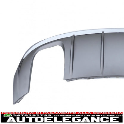 Diffusore a mantovana per paraurti posteriore con sistema di scarico adatto per audi a3 8v restyling berlina convertibile (2016-2019) design s3 solo per s line