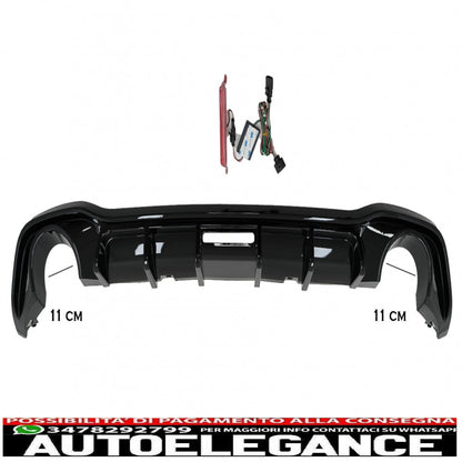 diffusore paraurti posteriore adatto per vw golf 8 hatchback mk8 mqb (2020-up) pianoforte nero