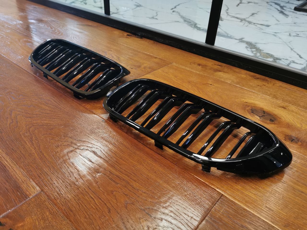 GRIGLIA ADATTA PER BMW SERIE 5 G30 G31 2017-2020 DOPPIA FASCIA LOOK NERO LUCIDO