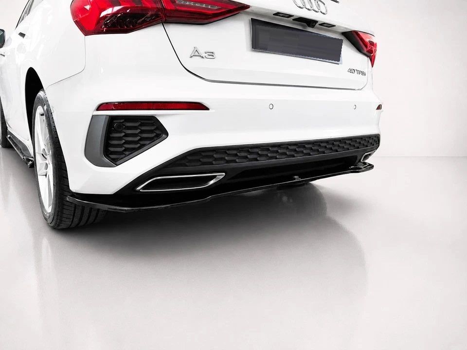 👉Splitter posteriore per Audi A3 S-Line 8Y Sportback 20-24 ABS nero lucido👈