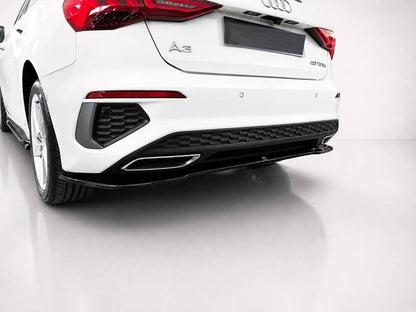 👉Splitter posteriore per Audi A3 S-Line 8Y Sportback 20-24 ABS nero lucido👈