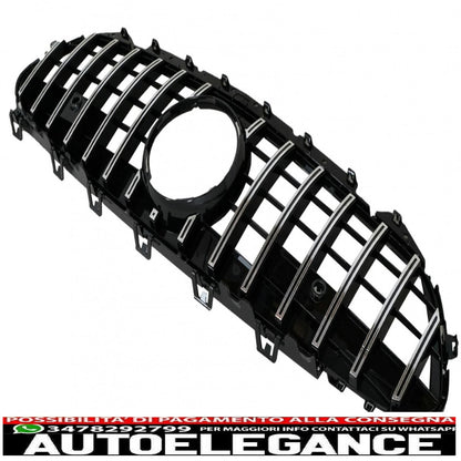 central grille suitable for mercedes cls class c257 (2018-up) gtr design black chrome