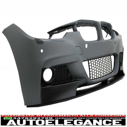 kit carrozzeria completo adatto per bmw serie 3 f30 (2011-2019) design m-performance con doppie punte cromate e parafanghi anteriori e cofano motore