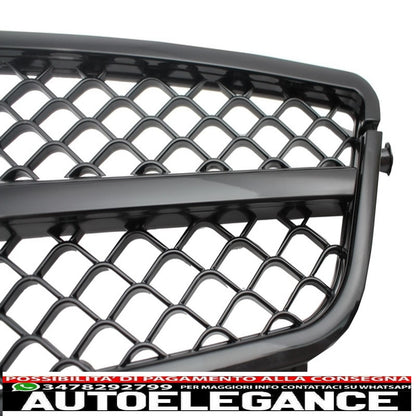 front grille suitable for mercedes c class w204 s204 limousine station wagon (2007-2014) sport piano black 
