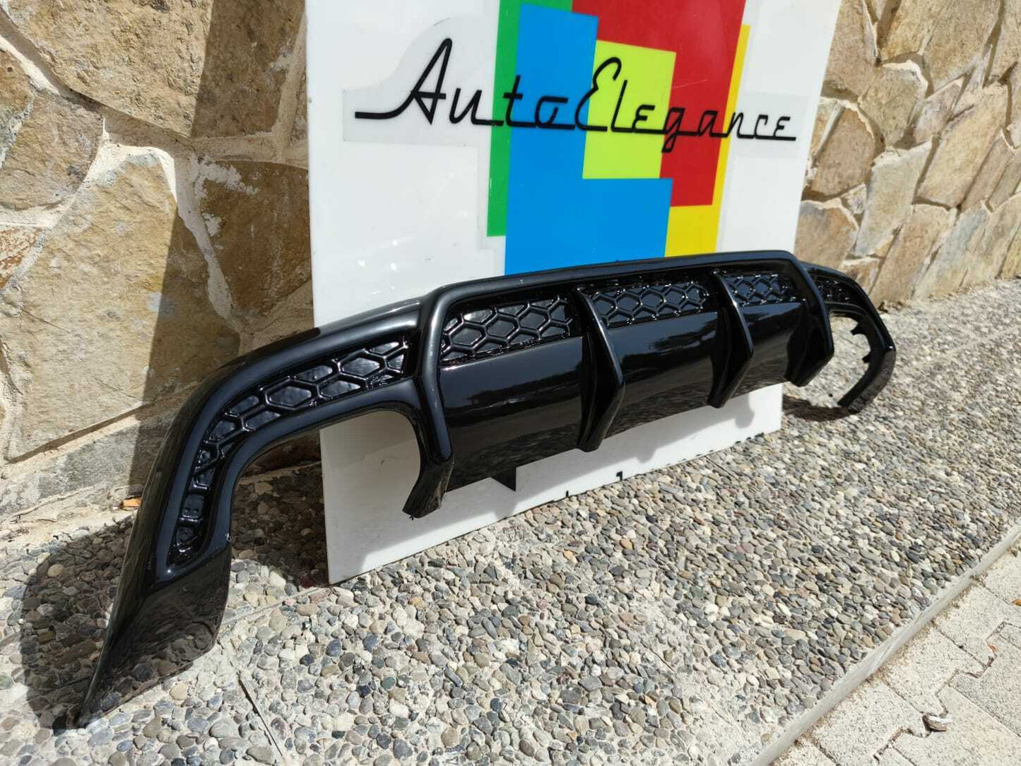 MERCEDES A-CLASS W176 REAR BUMPER DIFFUSER GLOSSY ABS AMG B -