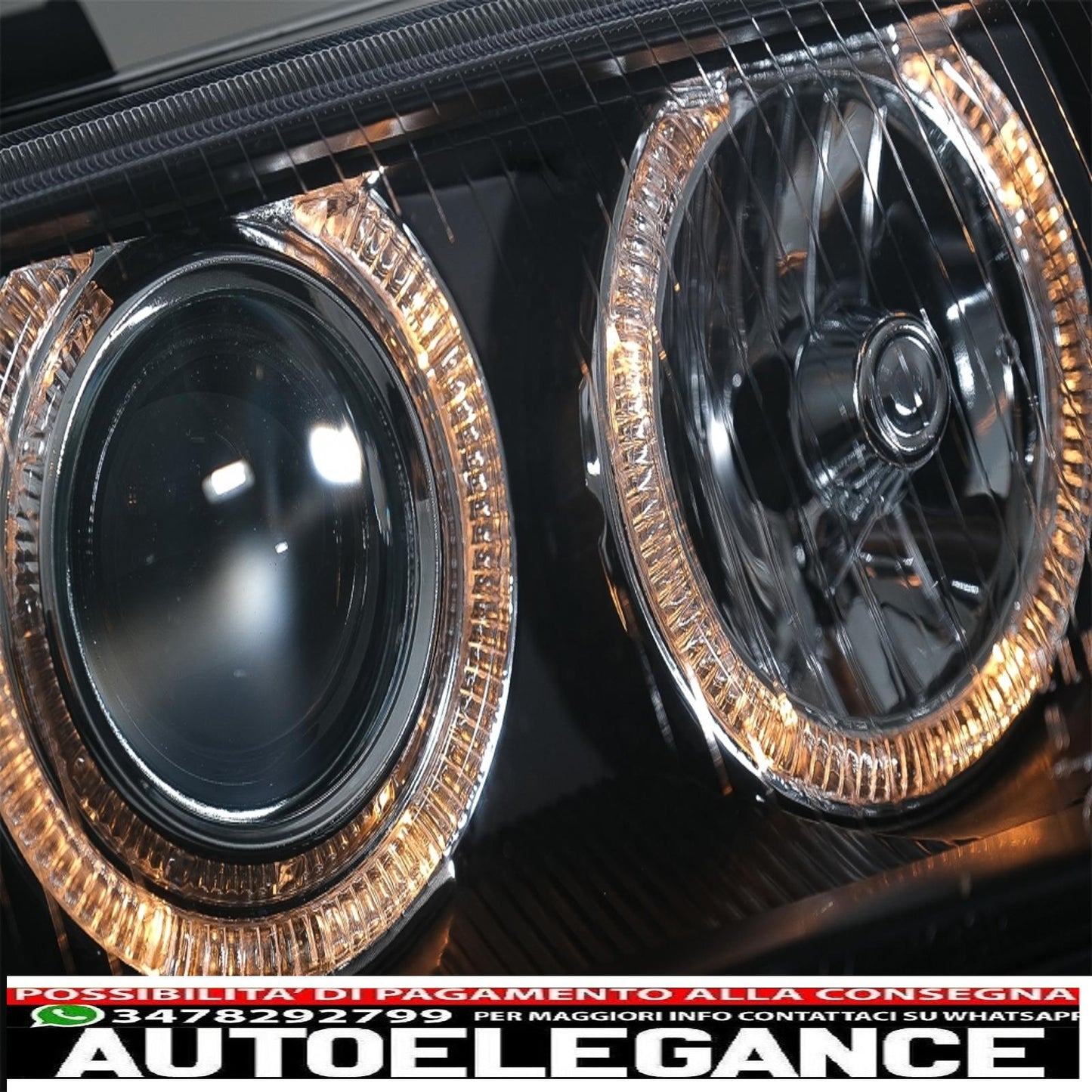 headlights suitable for audi a4 b5 (11.1994-12.1998) angel eye 2 black halo rims