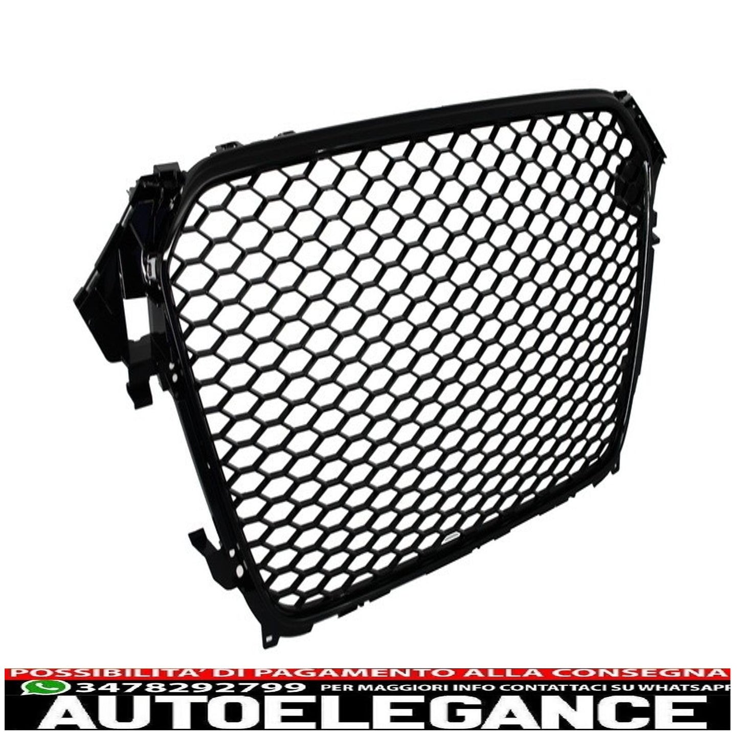front grille without badge suitable for audi a4 b8 facelift (2012-2015) rs design piano black with and without pdc 