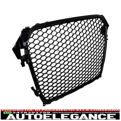 front grille without badge suitable for audi a4 b8 facelift (2012-2015) rs design piano black with and without pdc 