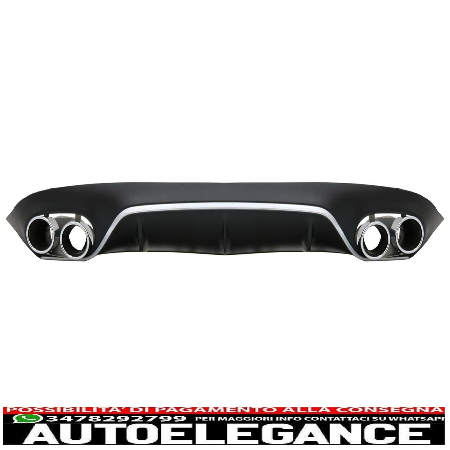 Diffuser for Mercedes E C238 A238 Sport Line 16-19 E53 Look Exhaust Silver - show original titleOriginal textDiffusor für Mercedes E C238 A238 Sport Line 16-19 E53 Look Auspuff Silber