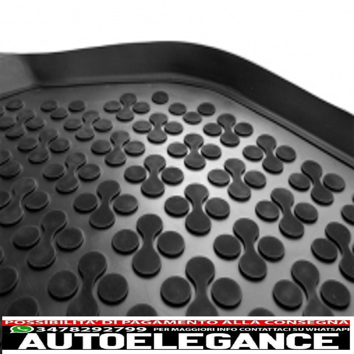 Black rubber mat suitable for Seat Leon 1p (2005-2013) Skoda Octavia II (2004-2013) VW Golf 5 Golf 6 (2003-2013) Jetta V (2005-2010) Scirocco iii (2008-2017)