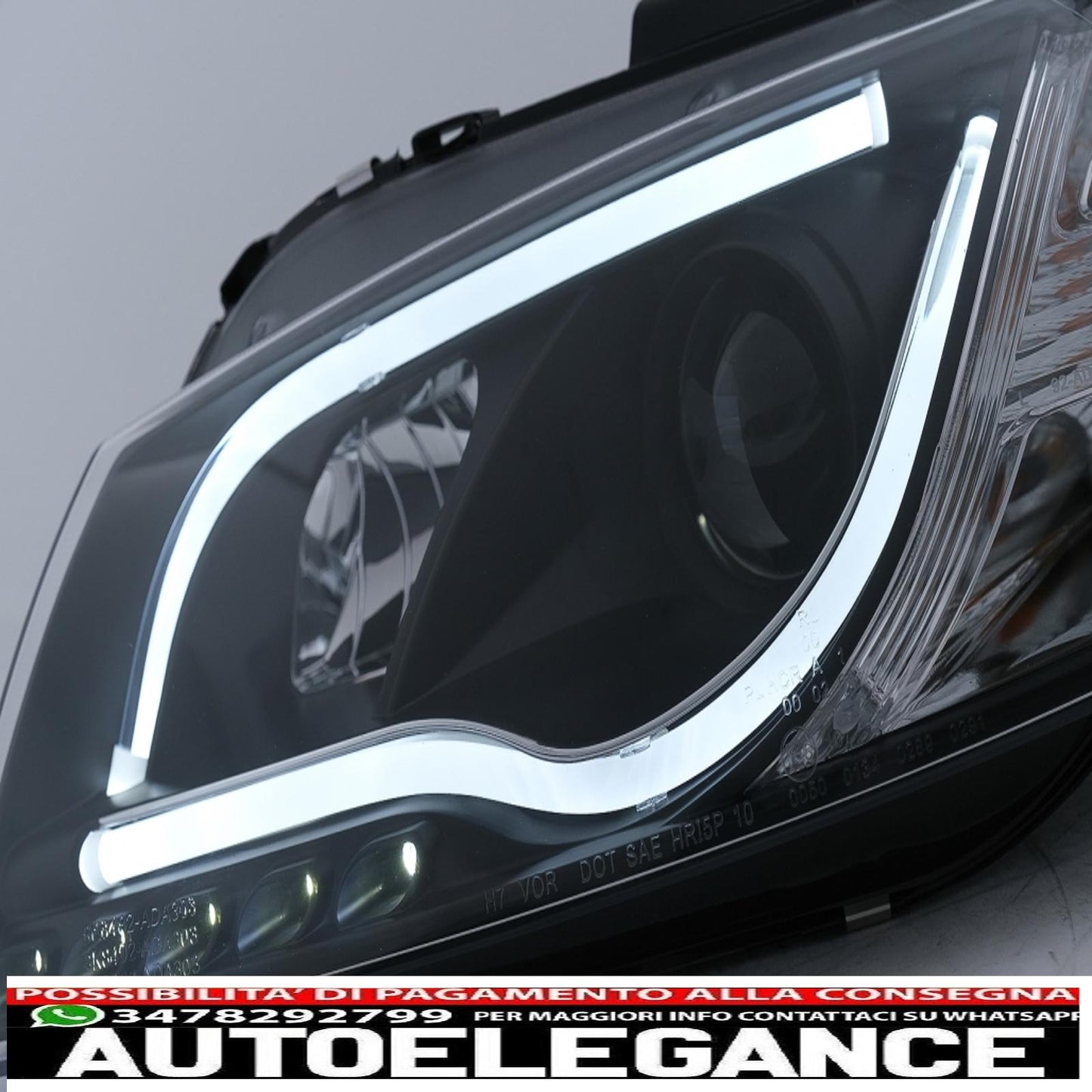 drl led headlights suitable for audi a3 8p (05.2003-03.2008) black 