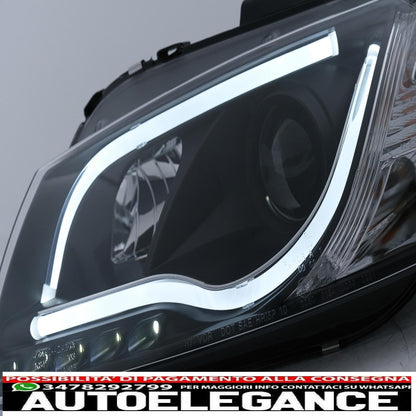 drl led headlights suitable for audi a3 8p (05.2003-03.2008) black 