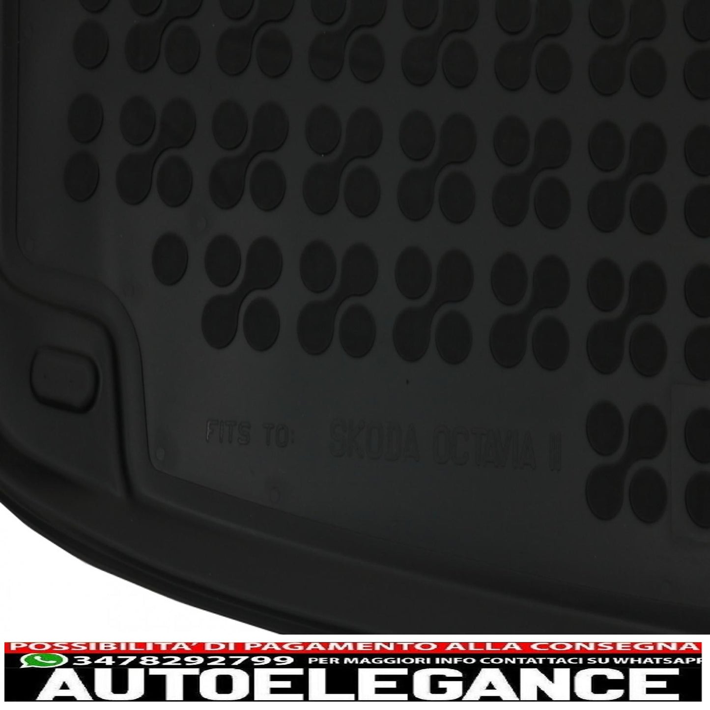 Black rubber boot mat suitable for skoda octavia ii 1z (2004-2013) sedan/liftback
