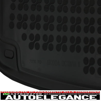 Black rubber boot mat suitable for skoda octavia ii 1z (2004-2013) sedan/liftback