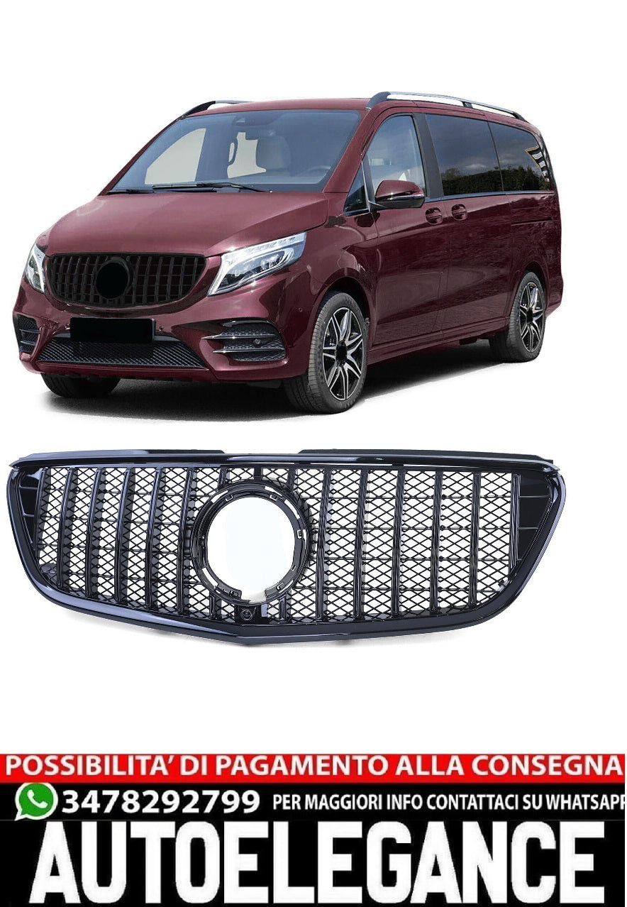 Gloss black Sport grille for Mercedes V-Class Vito W447 W448 from 19
