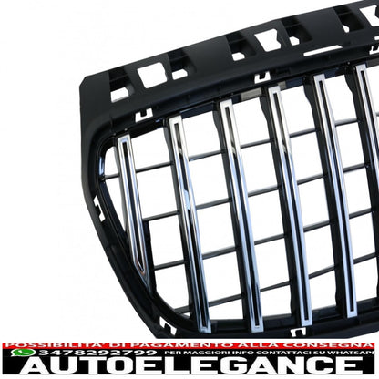 central grille suitable for mercedes a-class w176 (2012-08.2015) a45 gt-r design panamericana black chrome