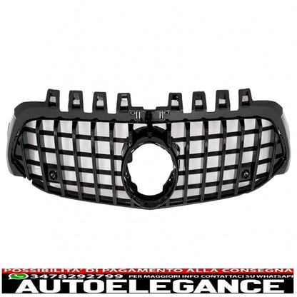 central grille suitable for mercedes a-class w177 hatchback v177 sedan (04.2018-up) gt-r design panamericana black