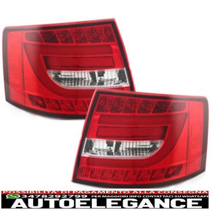 led bar rear lights suitable for audi a6 4f c6 (2004-2008) limousine red/crystal