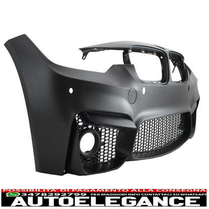 body kit suitable for bmw 3 series f30 (2011-2019) evo ii m3 cs design with black front fenders and bonnet and muffler tips