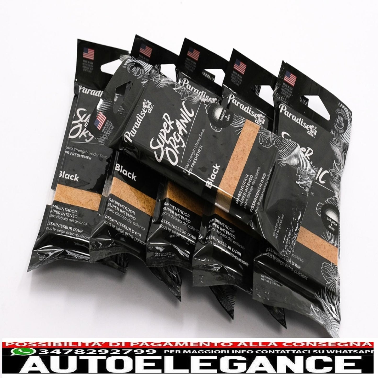 paradise fresh air super biologico extra forte deodorante sottosedile nero