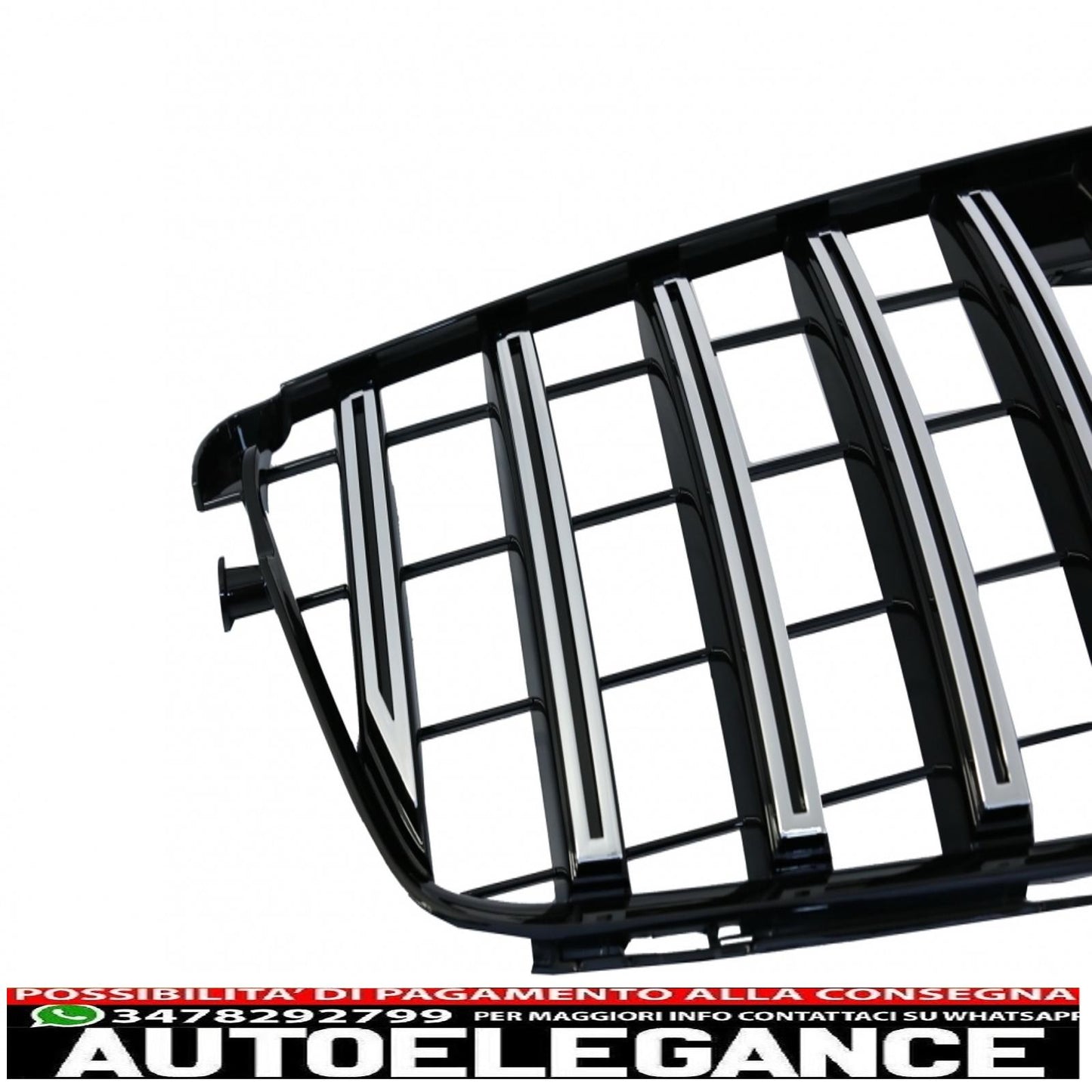front grill suitable for mercedes c class w204 s204 limousine station wagon (2007-2014) gt-r design panamericana chrome