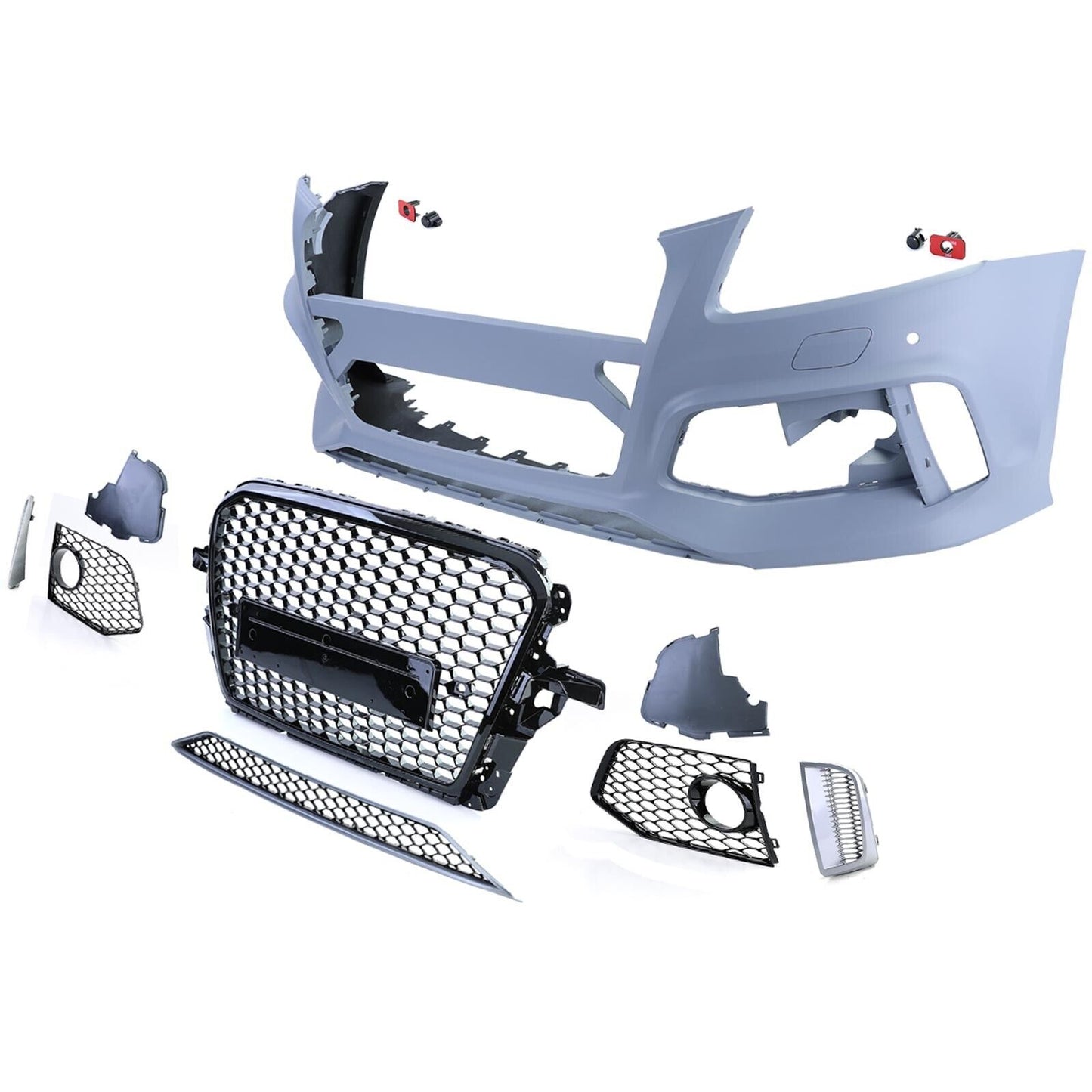 Front Bumper + Grille Without Emblem Black Fit For Audi Q5 8R 2012-2016