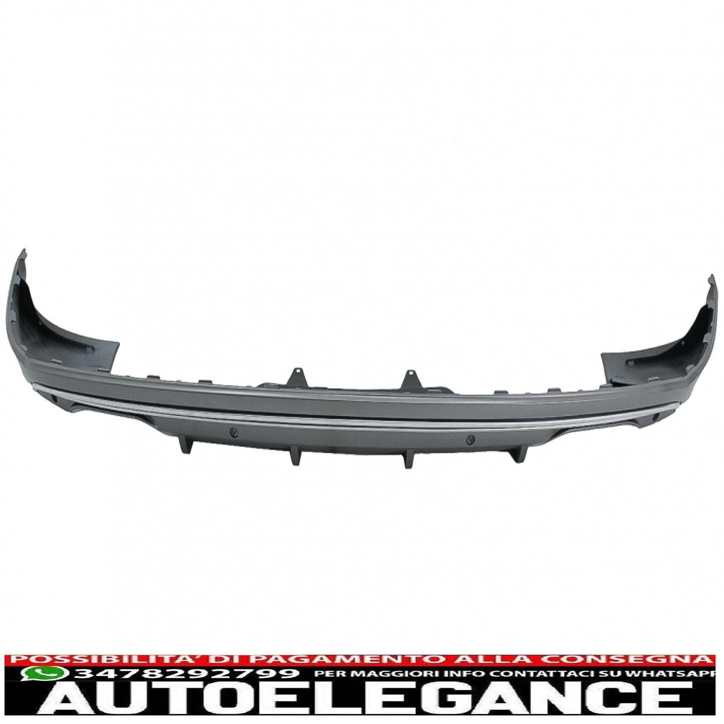 Diffusore mantovana paraurti posteriore con terminali marmitta di scarico adatto per audi q5 8r (2009-2016) grigio platino cromato