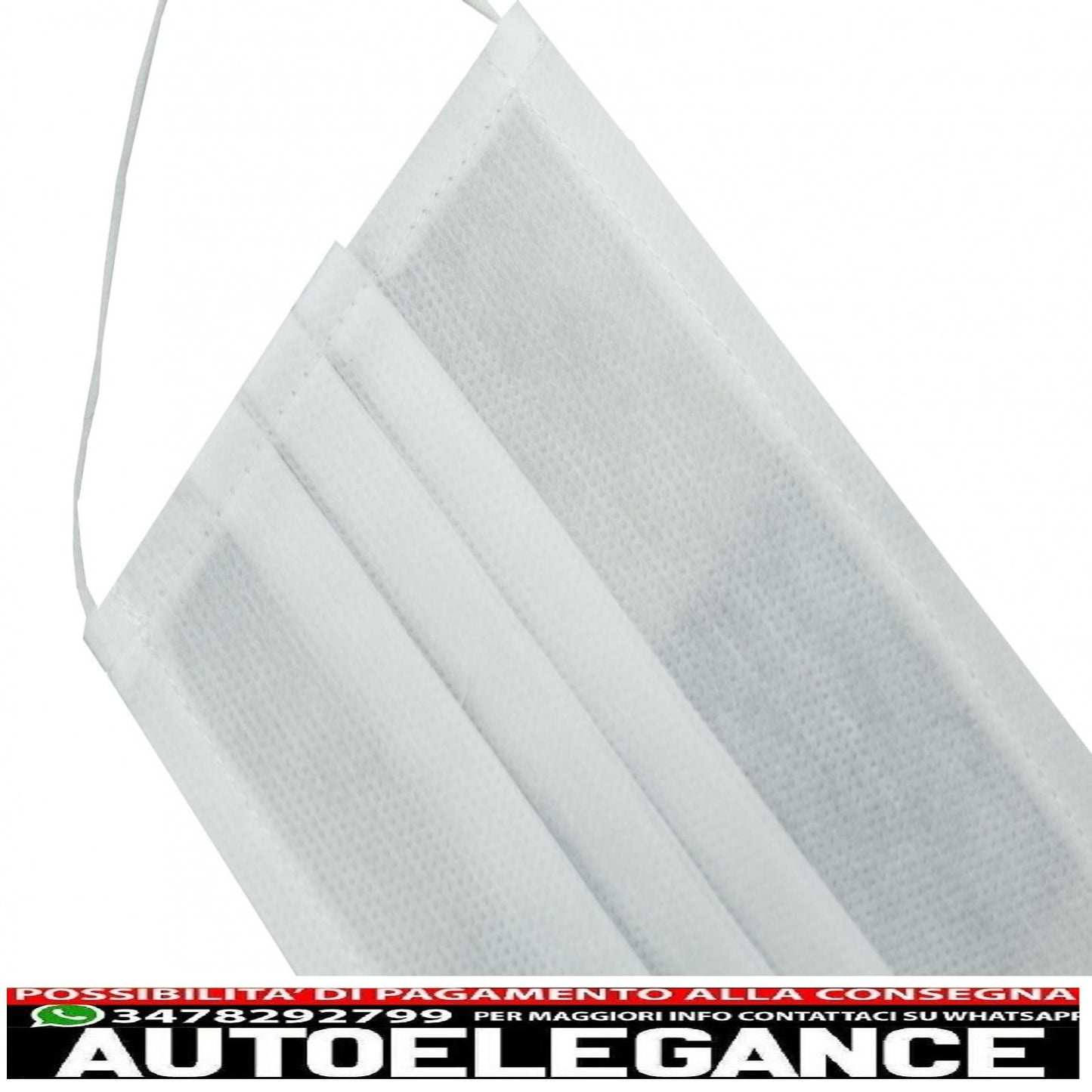 confezione da 50 mascherine con pieghe 100% polipropilene 2 strati unisex AUTOELEGANCERICAMBI