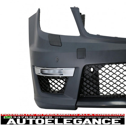 Paraurti anteriore adatto per mercedes classe c w204 (2012-up) c63 restyling design con griglia anteriore centrale gt-r panamericana nero