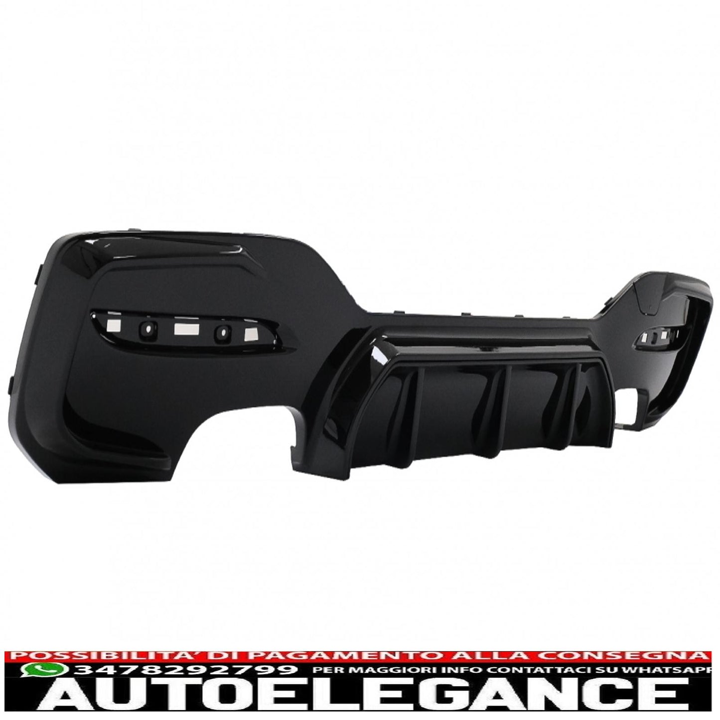 spoiler paraurti posteriore mantovana diffusore doppia doppia uscita adatto per bmw serie 1 f20 f21 lci (2015-2019) nero pianoforte