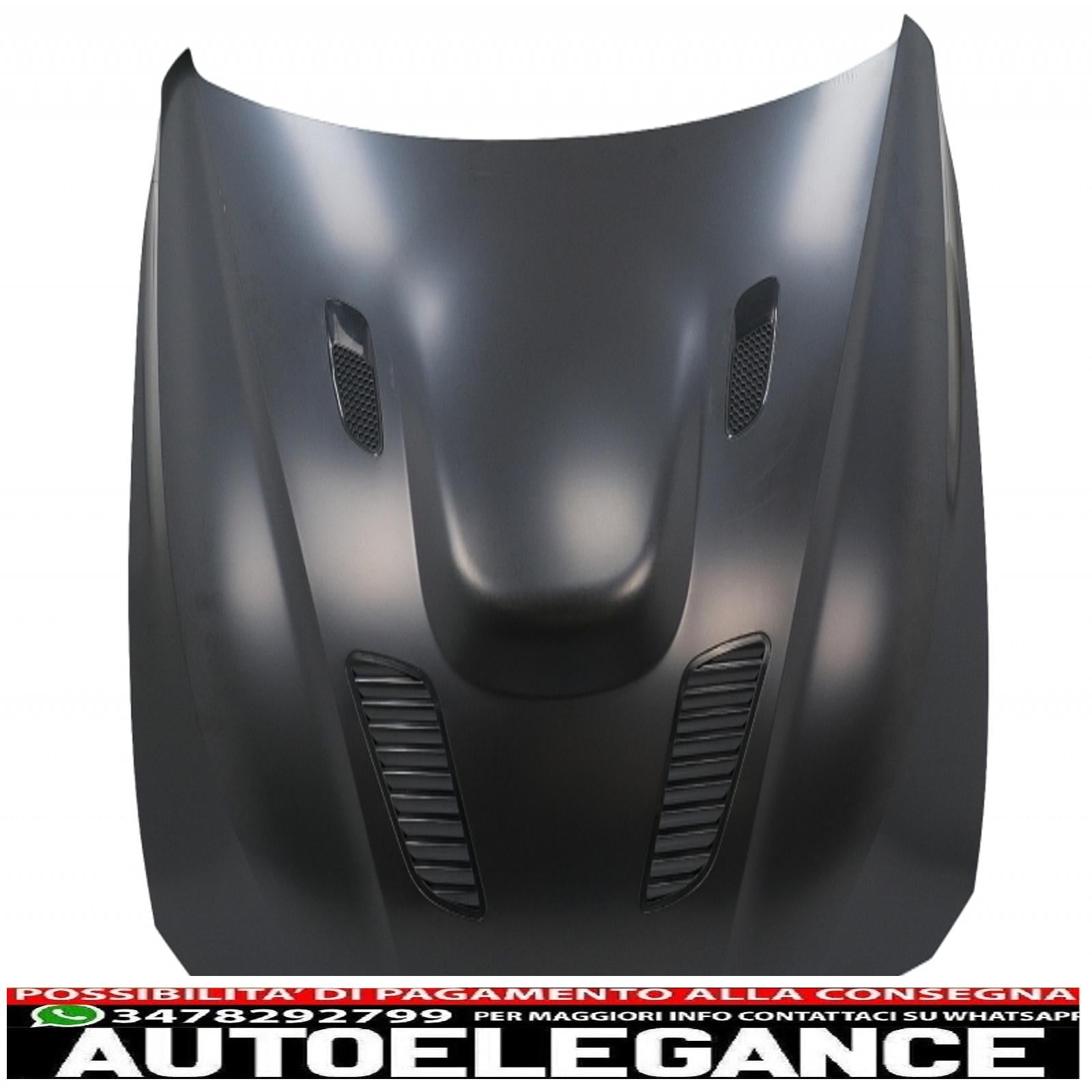 cofano cofano con parafanghi anteriori nero cromato adatto a bmw serie 4 f32 f33 f36 (2011-2019) m4 gts look AUTOELEGANCERICAMBI