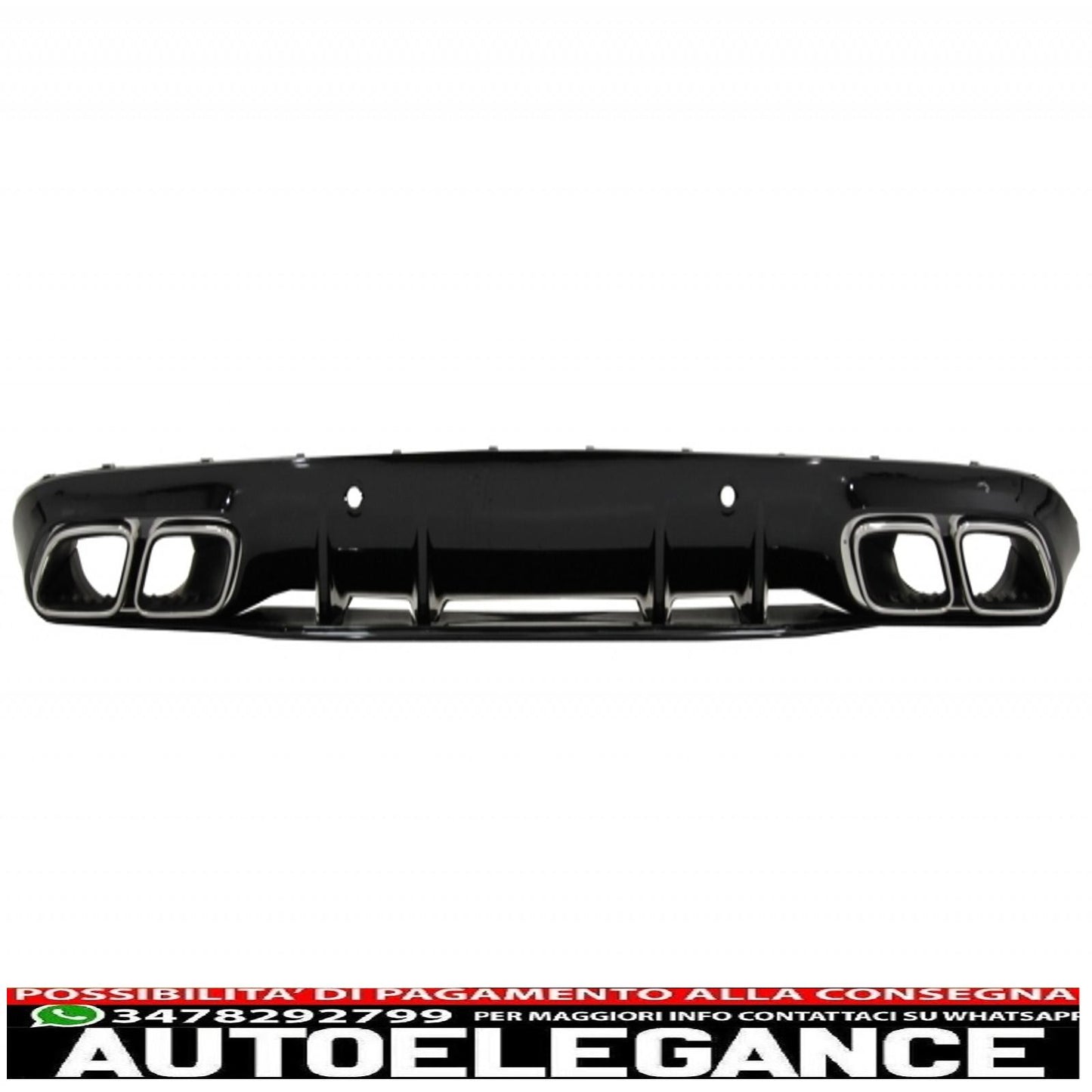 Diffusore mantovana per paraurti con alette paraurti posteriore adatto per mercedes classe c c205 a205 coupe cabriolet (2014-2019) restyling c63s design
