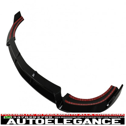 Front bumper lip suitable for mercedes e class w213 s213 c238 a238 (2016-2019) sport look piano black