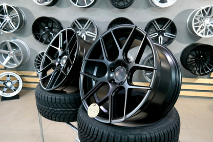 ADATTO per Audi Mercedes Concavo Ruote Nero Csl 18 inch 5x112 haxer HX022