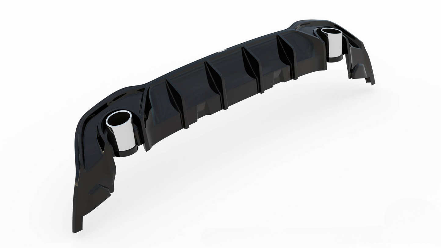 REAR DIFFUSER + EXHAUST TIPPER FOR VOLKSWAGEN GOLF GTE MK8 